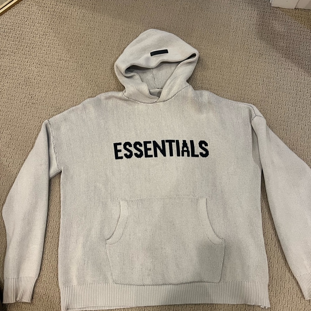 Fear of God Essentials Cream Knit Hoodie